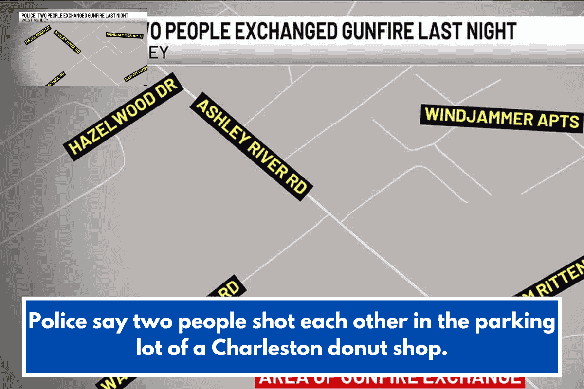Police say two people shot each other in the parking lot of a Charleston donut shop.