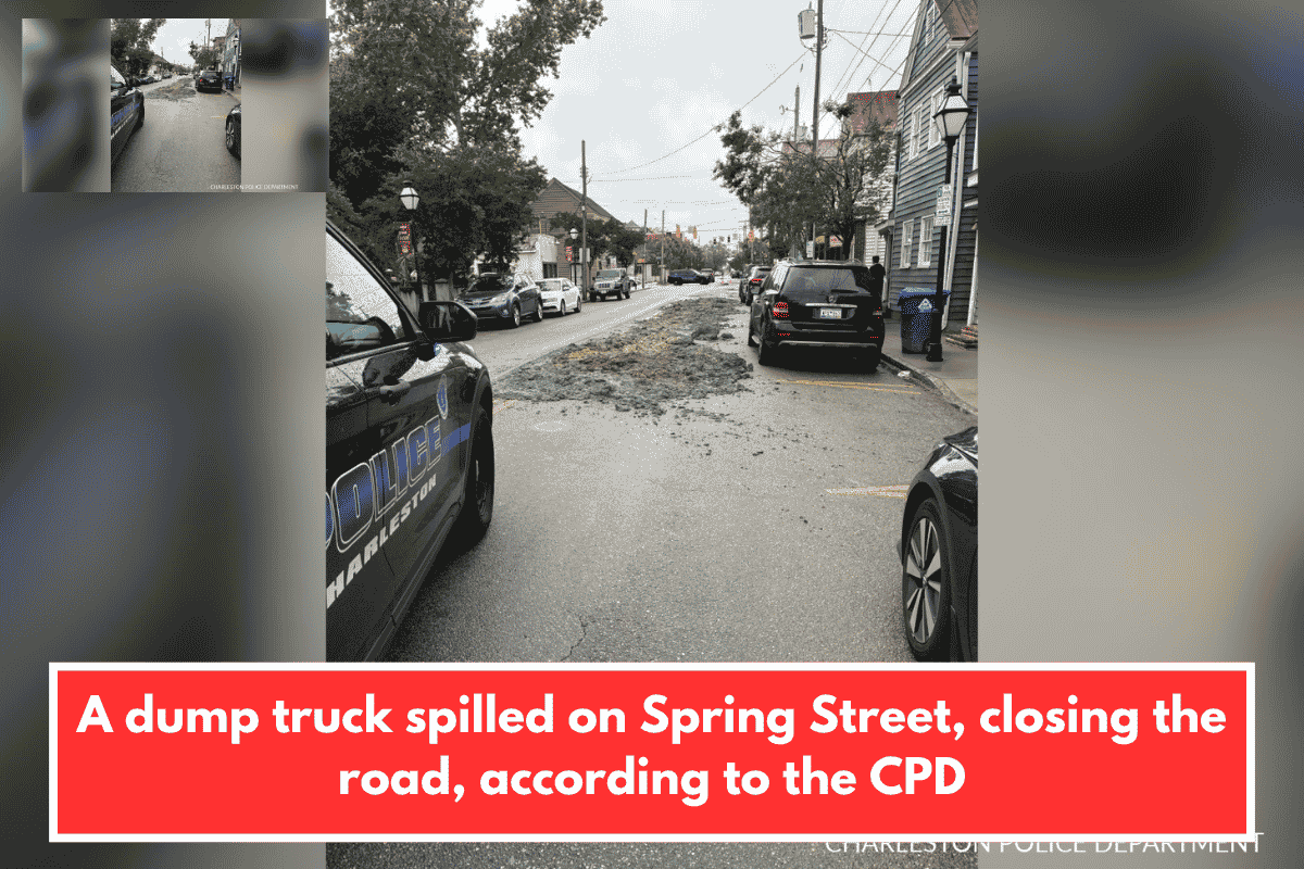 A dump truck spilled on Spring Street, closing the road, according to the CPD
