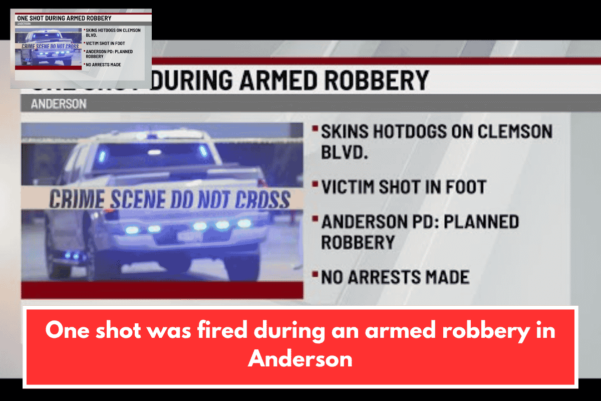 One shot was fired during an armed robbery in Anderson