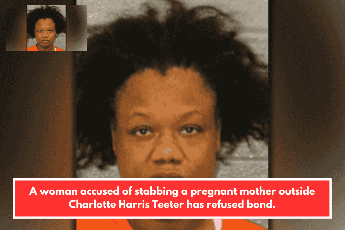 A woman accused of stabbing a pregnant mother outside Charlotte Harris Teeter has refused bond.