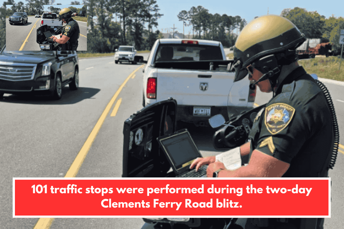 101 traffic stops were performed during the two-day Clements Ferry Road blitz.