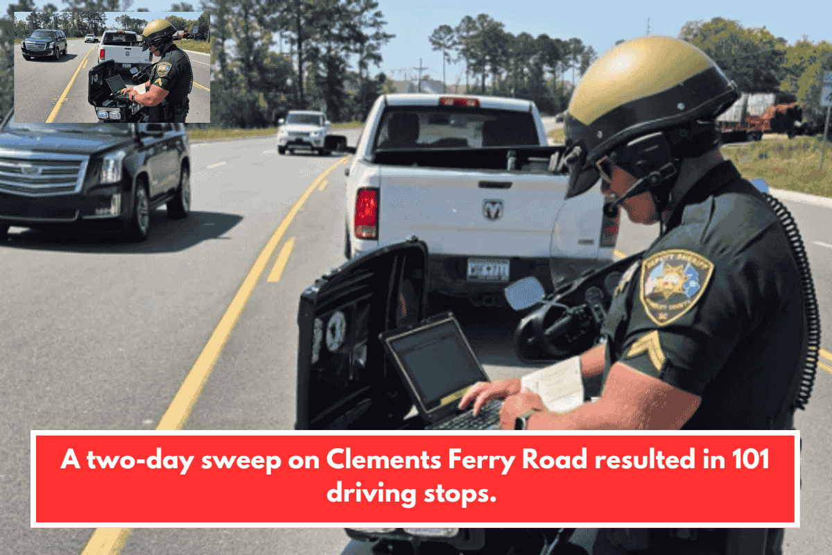 A two-day sweep on Clements Ferry Road resulted in 101 driving stops.