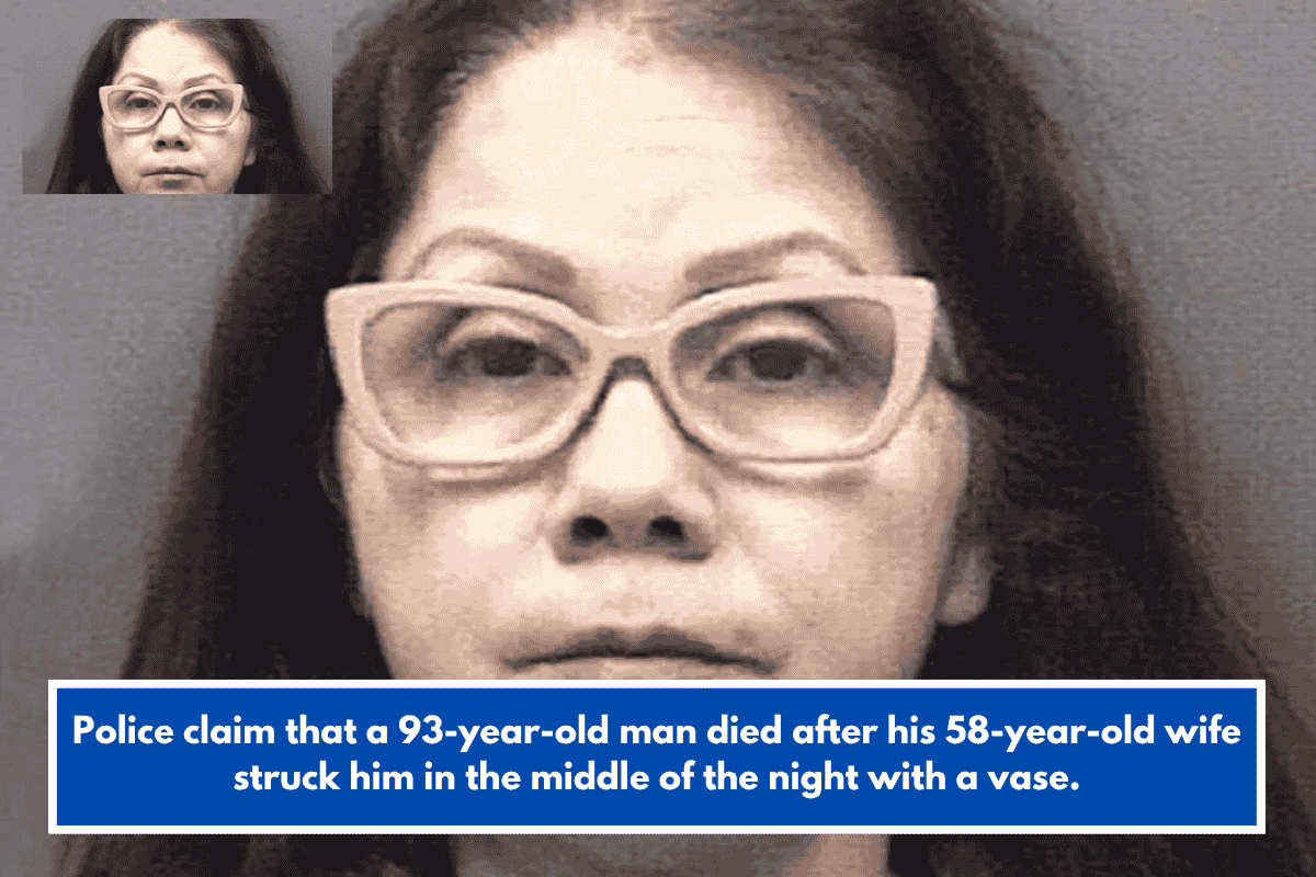 Police claim that a 93-year-old man died after his 58-year-old wife struck him in the middle of the night with a vase.