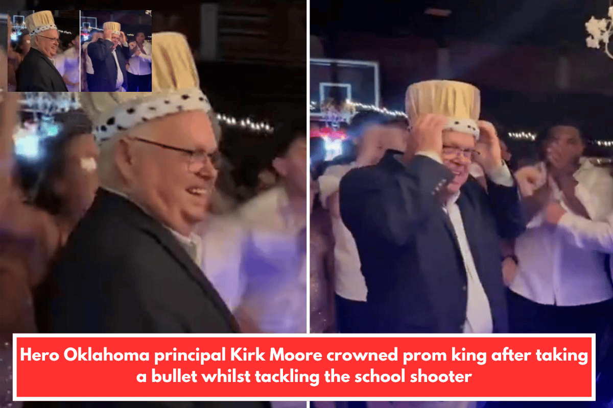 Hero Oklahoma principal Kirk Moore crowned prom king after taking a bullet whilst tackling the school shooter
