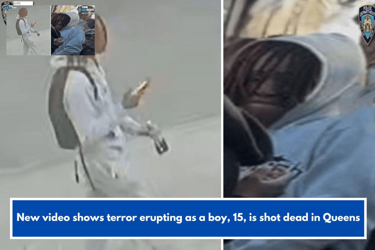 New video shows terror erupting as a boy, 15, is shot dead in Queens