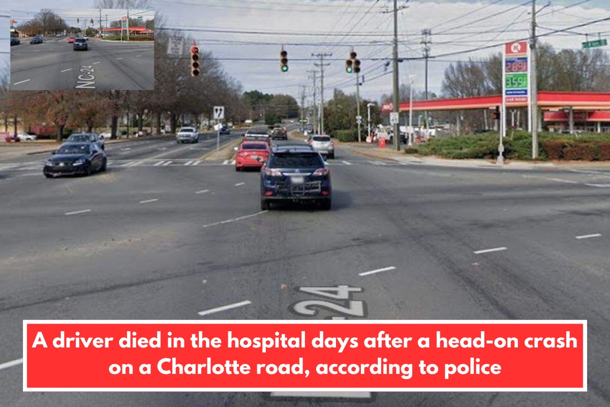 A driver died in the hospital days after a head-on crash on a Charlotte road, according to police