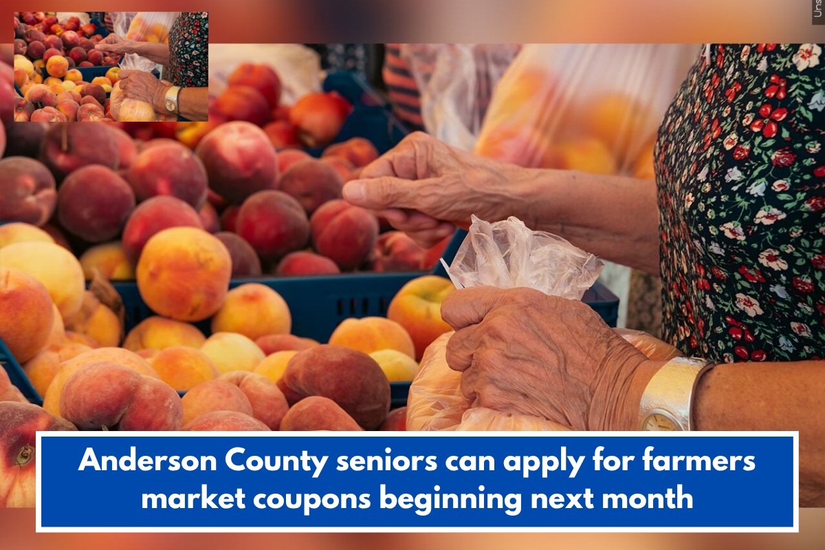 Anderson County seniors can apply for farmers market coupons beginning next month