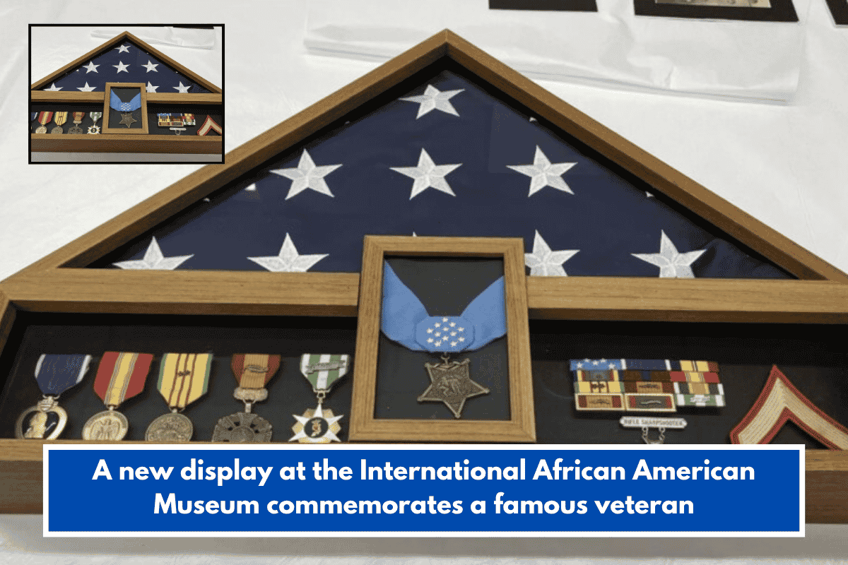 A new display at the International African American Museum commemorates a famous veteran