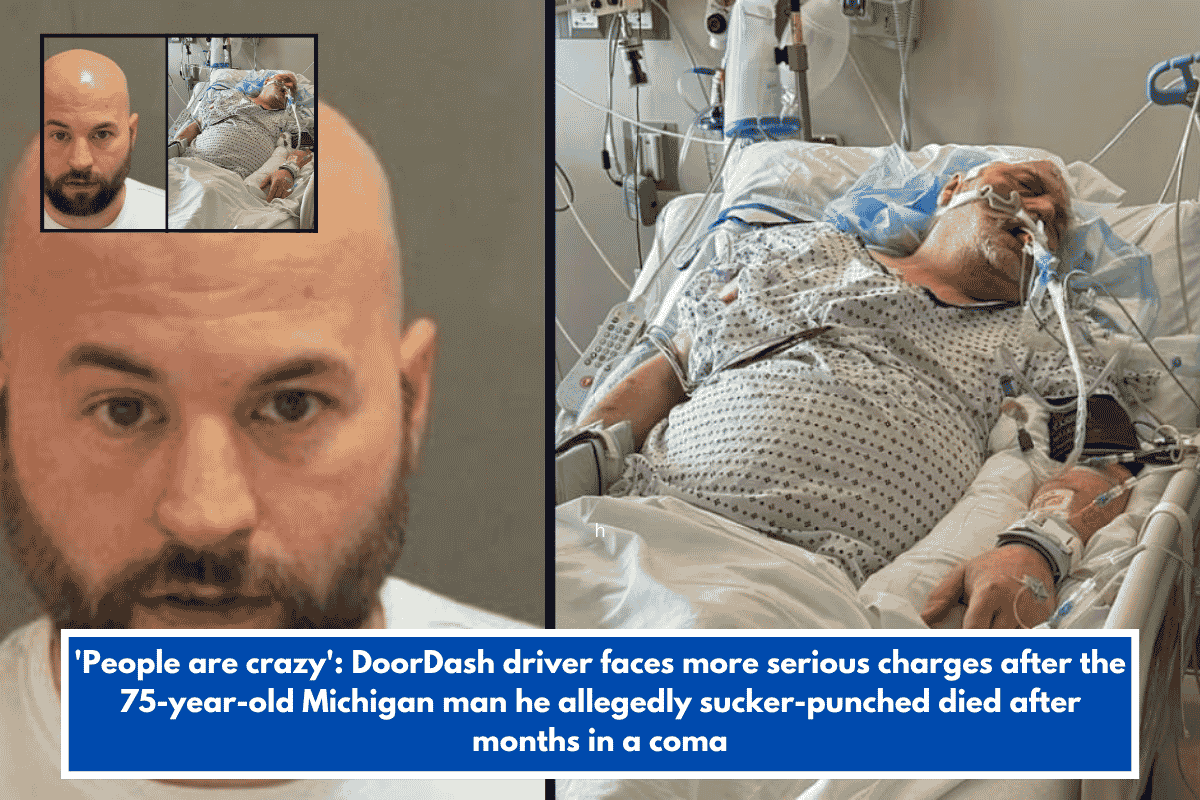 'People are crazy': DoorDash driver faces more serious charges after the 75-year-old Michigan man he allegedly sucker-punched died after months in a coma
