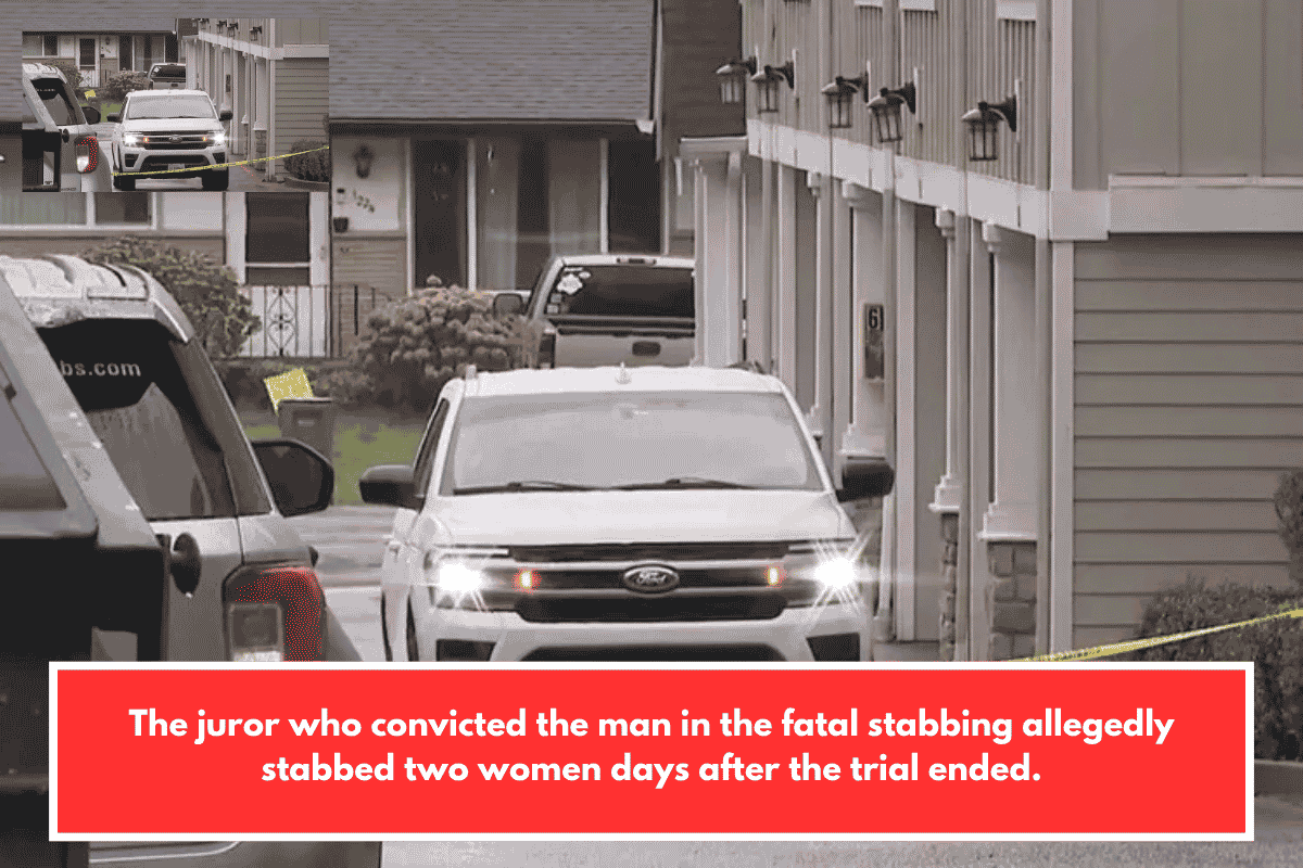 The juror who convicted the man in the fatal stabbing allegedly stabbed two women days after the trial ended.
