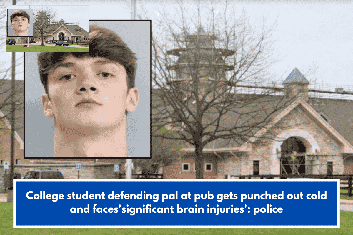 College student defending pal at pub gets punched out cold and faces'significant brain injuries': police