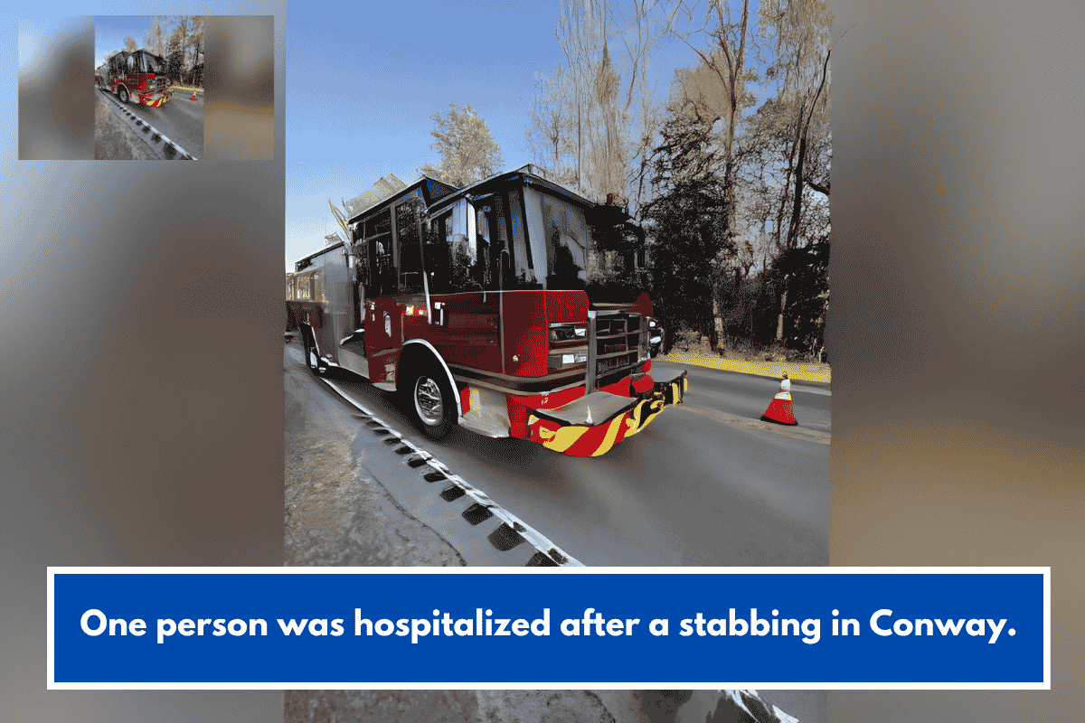 One person was hospitalized after a stabbing in Conway.