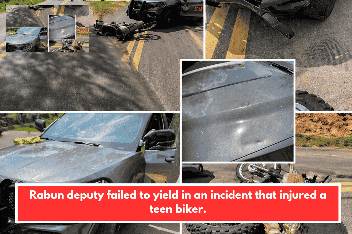 Rabun deputy failed to yield in an incident that injured a teen biker.