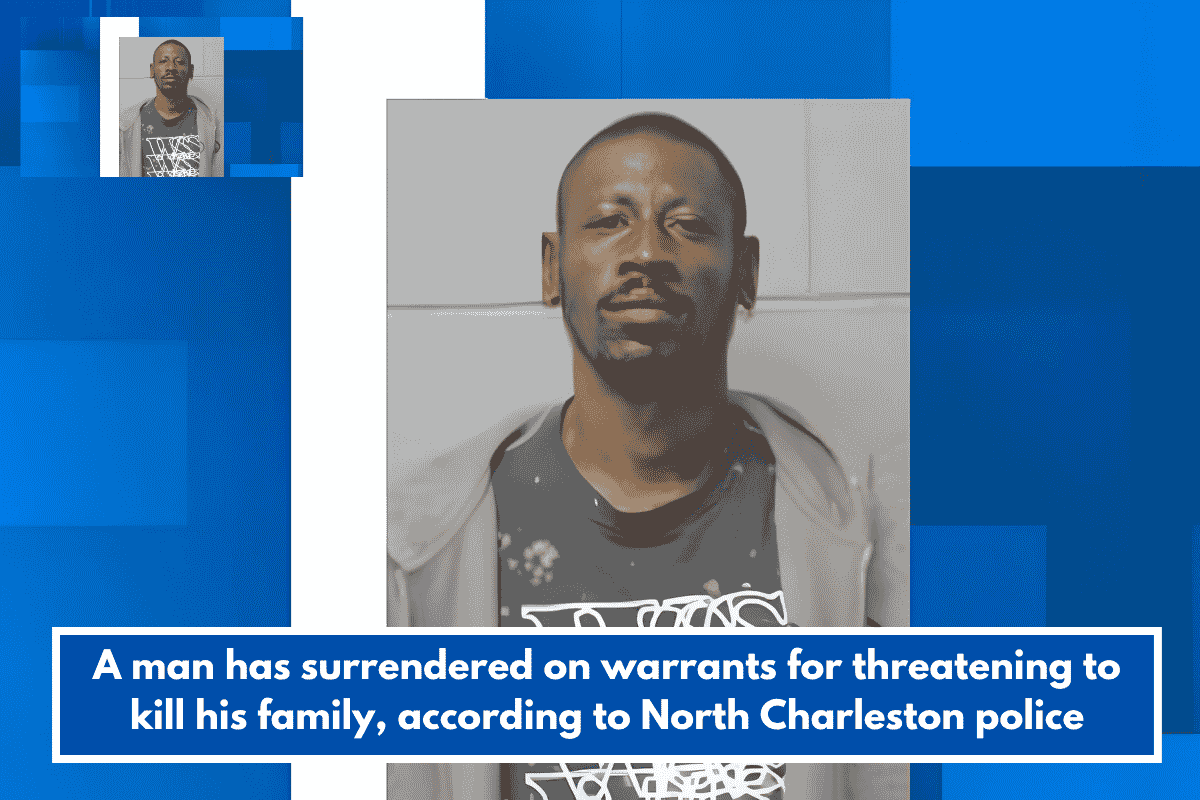 A man has surrendered on warrants for threatening to kill his family, according to North Charleston police