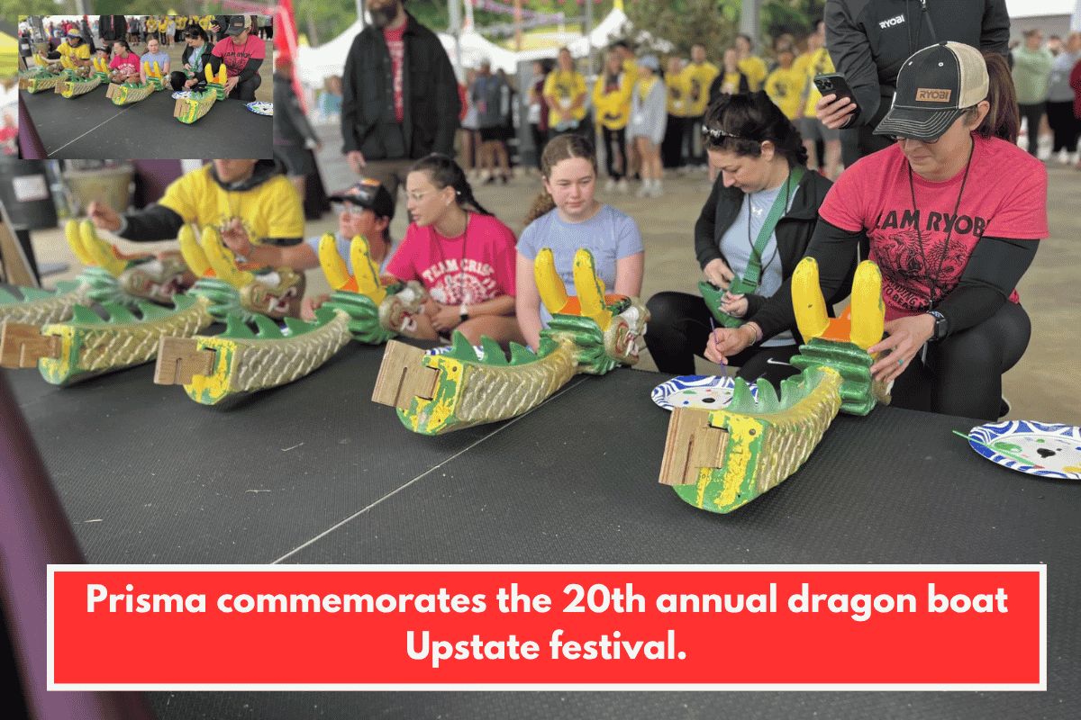 Prisma commemorates the 20th annual dragon boat Upstate festival.