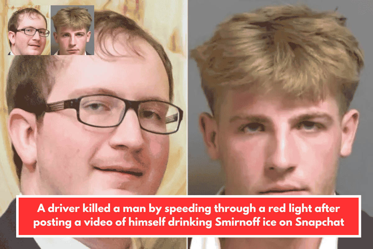 A driver killed a man by speeding through a red light after posting a video of himself drinking Smirnoff ice on Snapchat