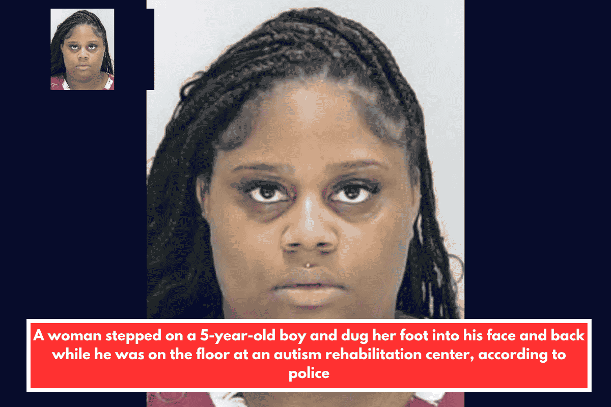 A woman stepped on a 5-year-old boy and dug her foot into his face and back while he was on the floor at an autism rehabilitation center, according to police