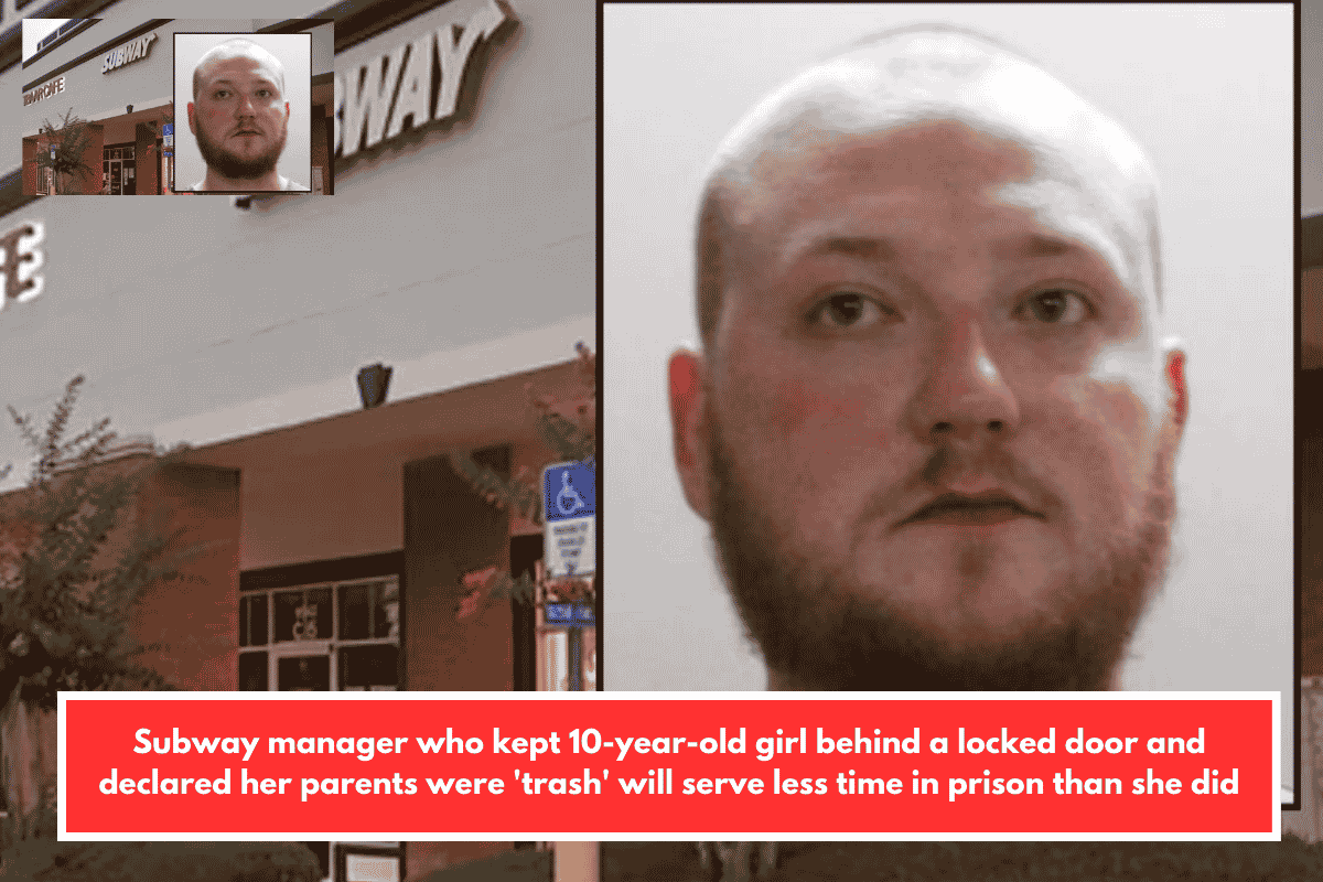 Subway manager who kept 10-year-old girl behind a locked door and declared her parents were 'trash' will serve less time in prison than she did