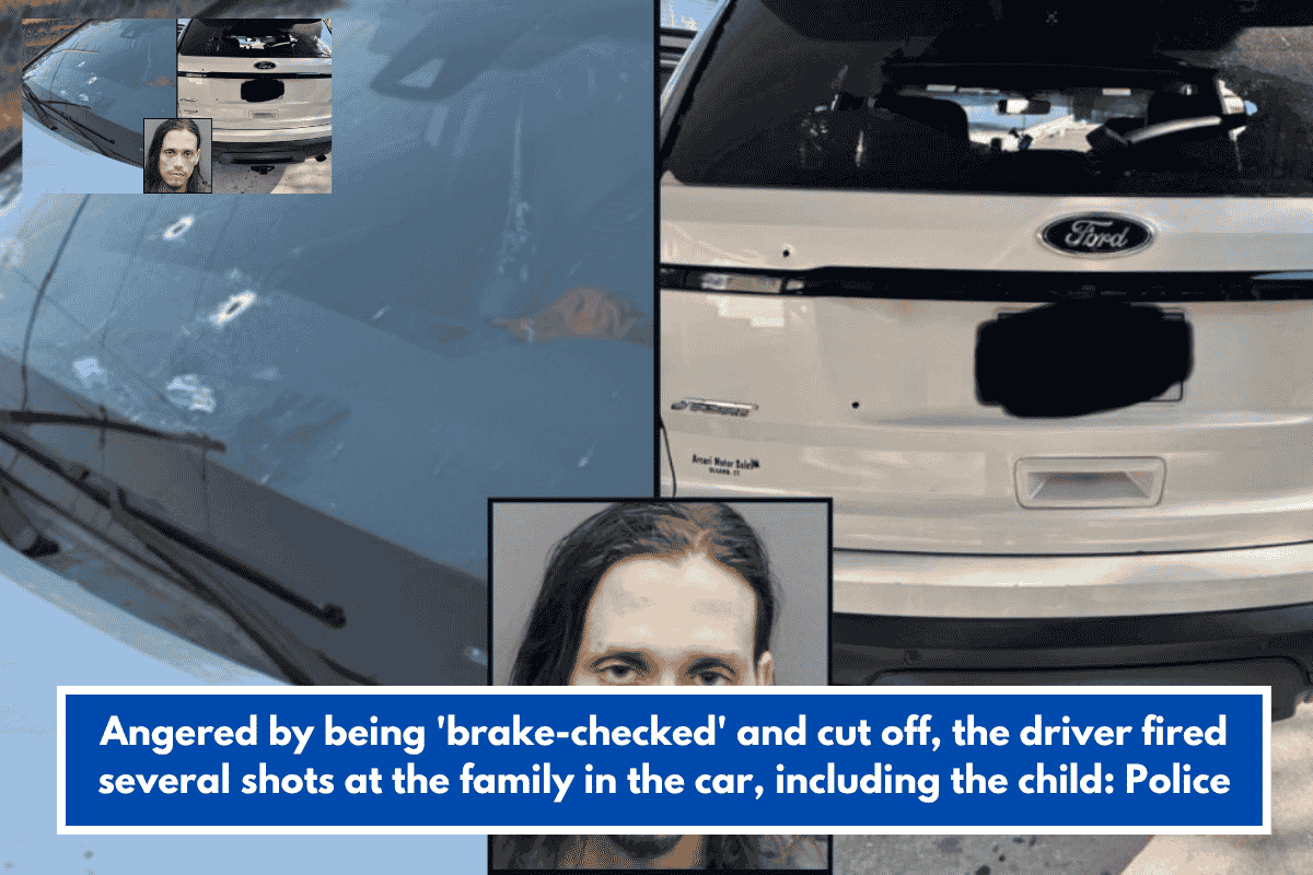 Angered by being 'brake-checked' and cut off, the driver fired several shots at the family in the car, including the child: Police