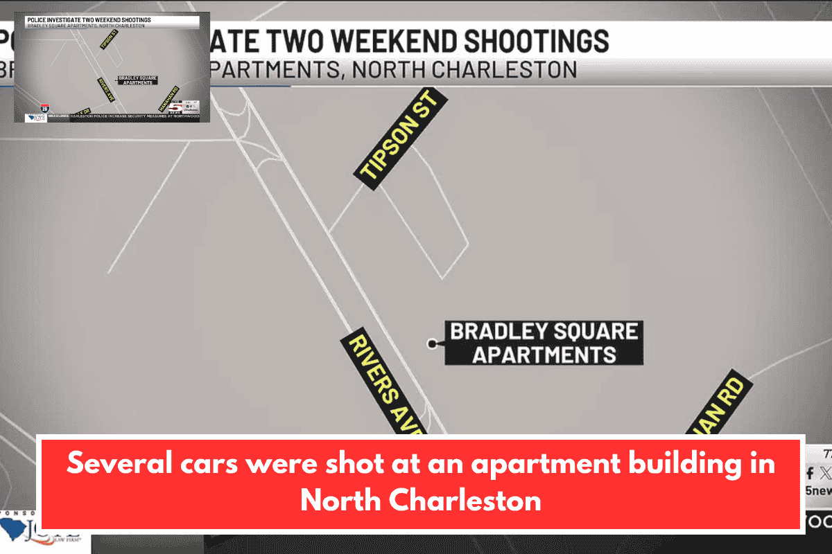 Several cars were shot at an apartment building in North Charleston