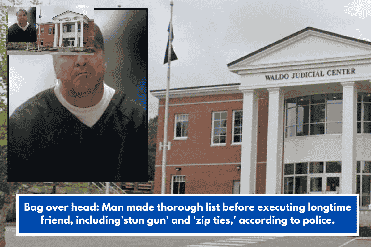 Bag over head: Man made thorough list before executing longtime friend, including'stun gun' and 'zip ties,' according to police.