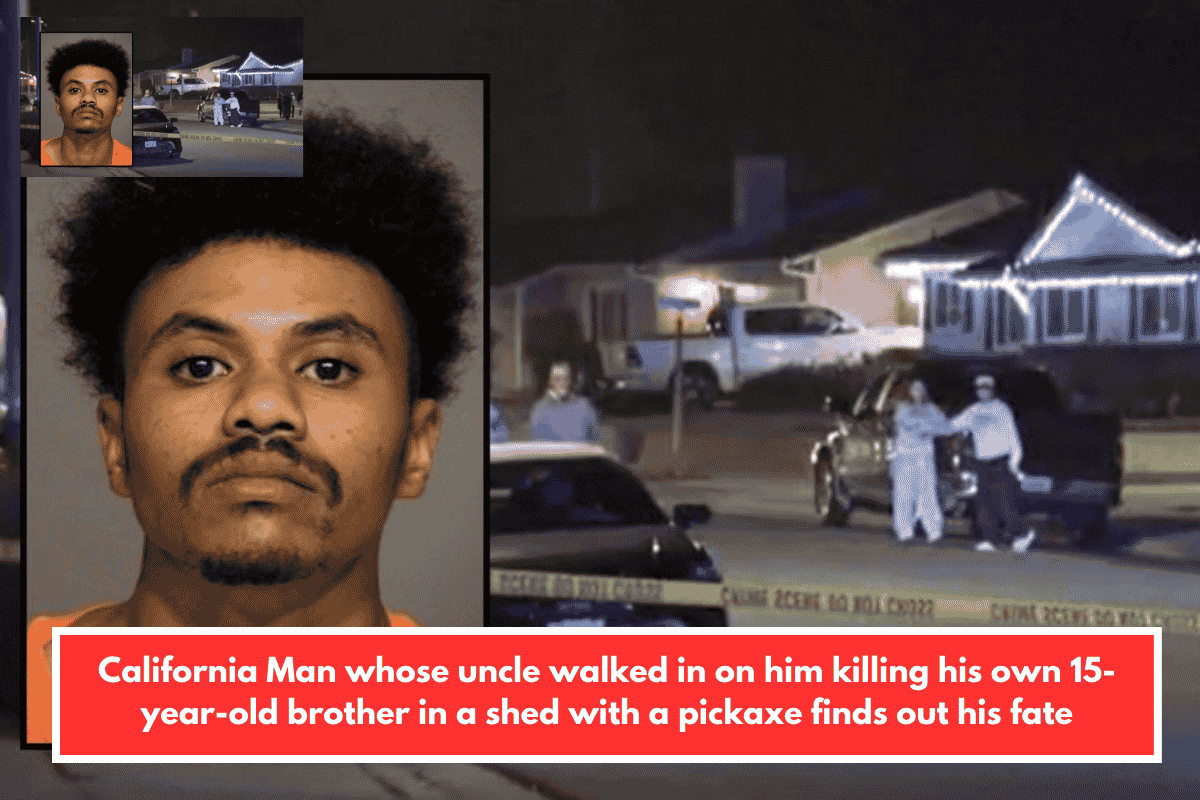 California Man whose uncle walked in on him killing his own 15-year-old brother in a shed with a pickaxe finds out his fate