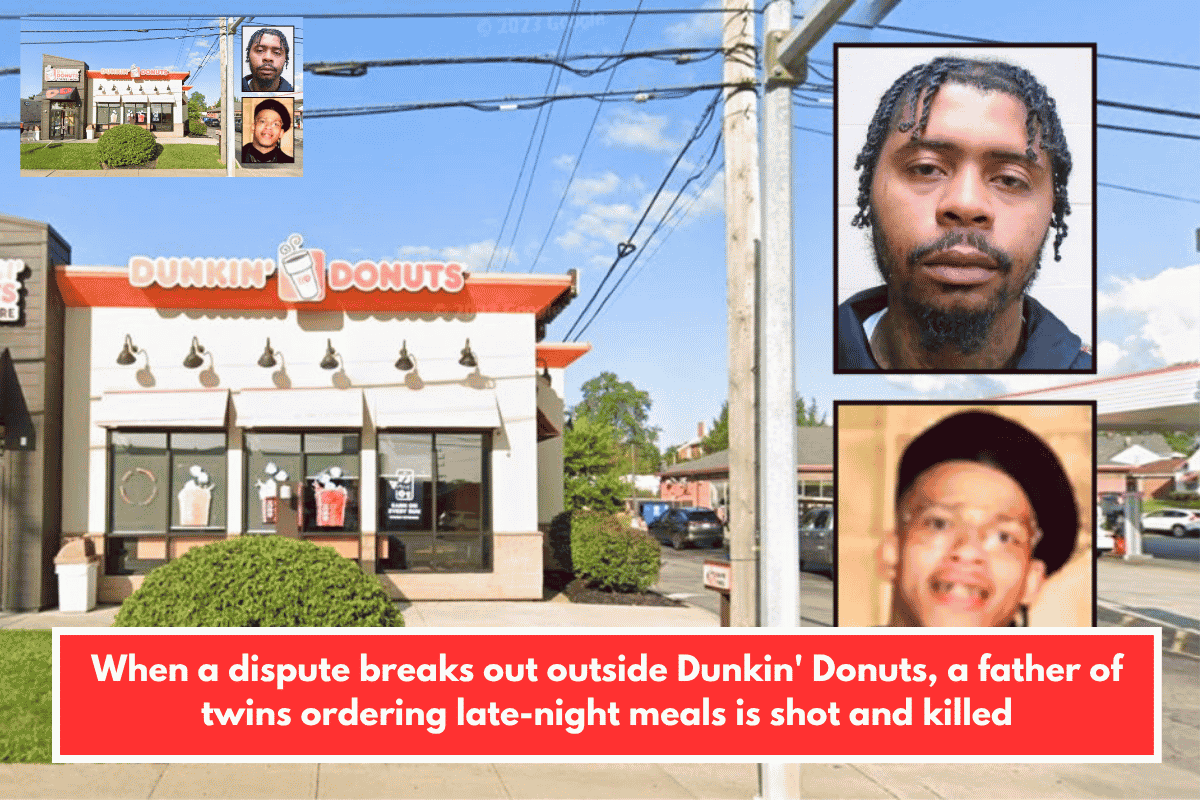 When a dispute breaks out outside Dunkin' Donuts, a father of twins ordering late-night meals is shot and killed
