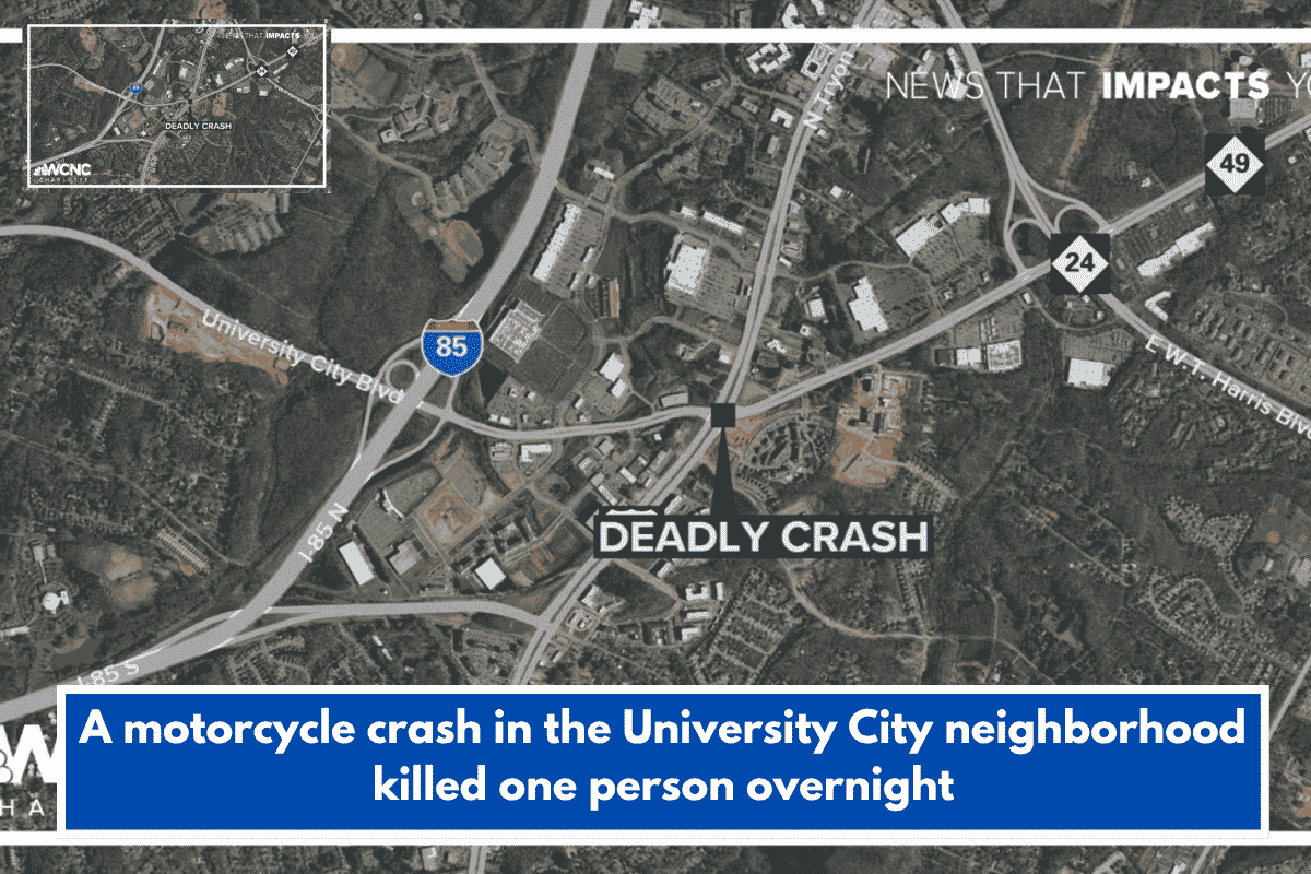 A motorcycle crash in the University City neighborhood killed one person overnight