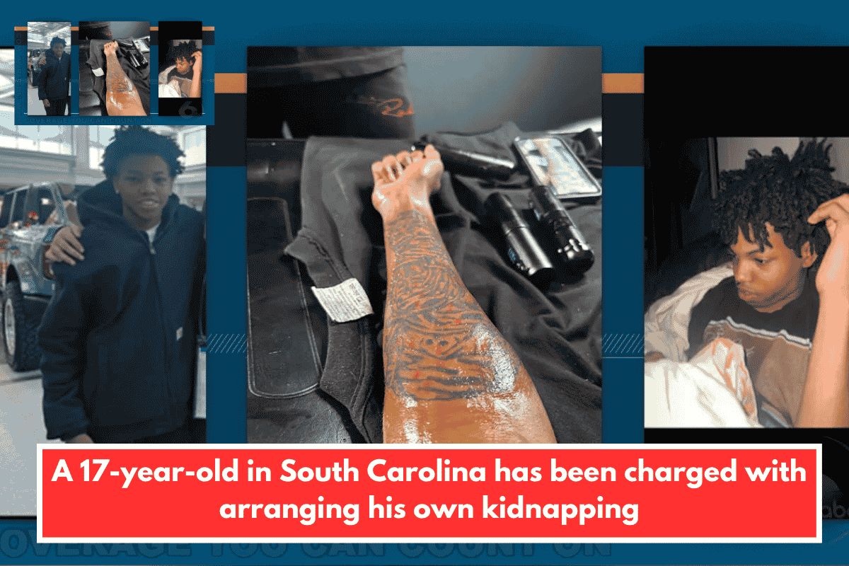 A 17-year-old in South Carolina has been charged with arranging his own kidnapping