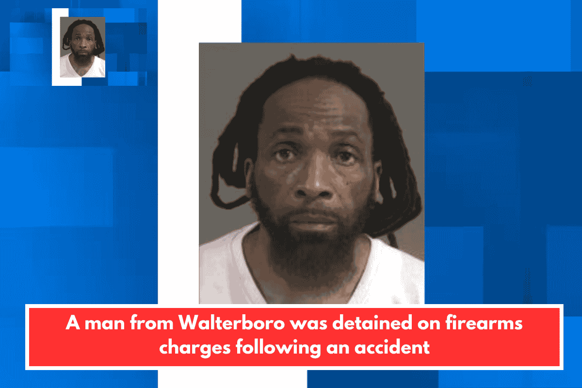 A man from Walterboro was detained on firearms charges following an accident