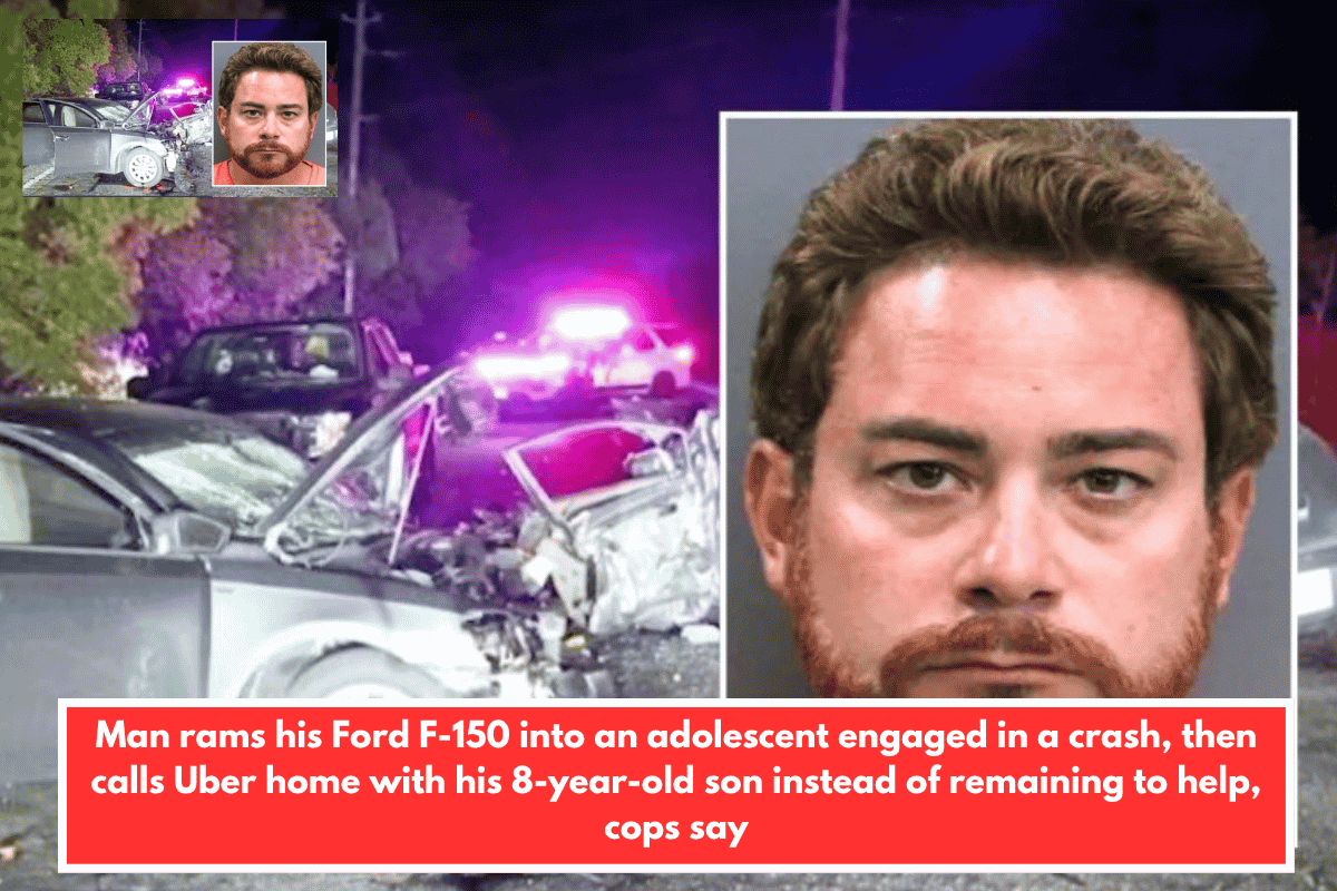 Man rams his Ford F-150 into an adolescent engaged in a crash, then calls Uber home with his 8-year-old son instead of remaining to help, cops say