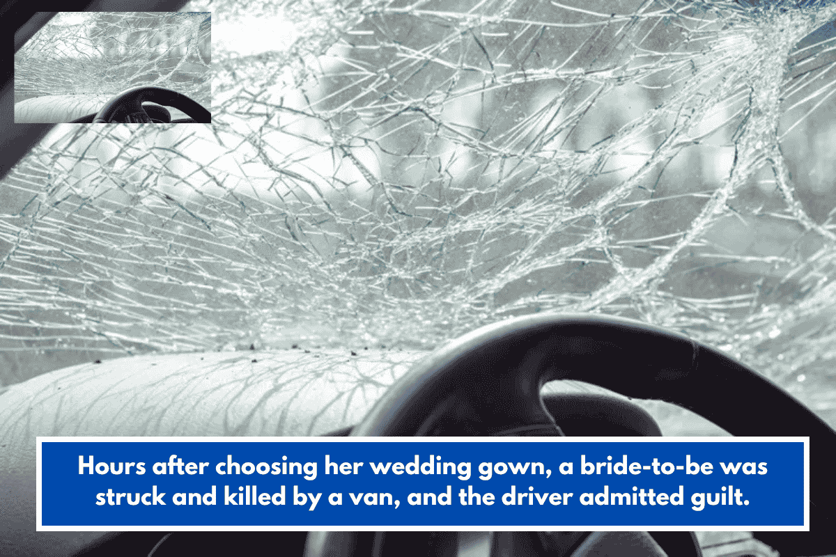 Hours after choosing her wedding gown, a bride-to-be was struck and killed by a van, and the driver admitted guilt.