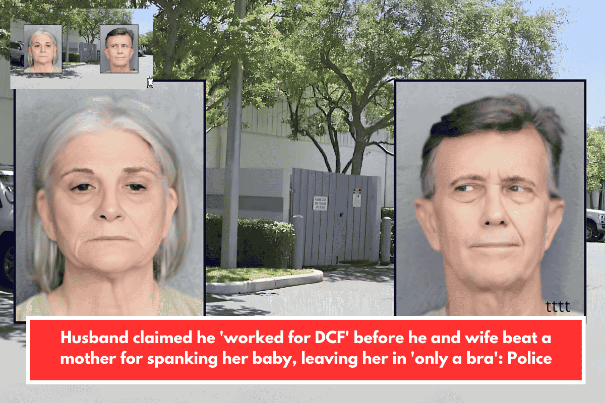 Husband claimed he 'worked for DCF' before he and wife beat a mother for spanking her baby, leaving her in 'only a bra': Police