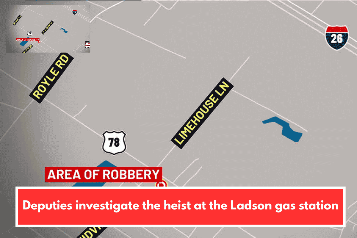 Deputies investigate the heist at the Ladson gas station