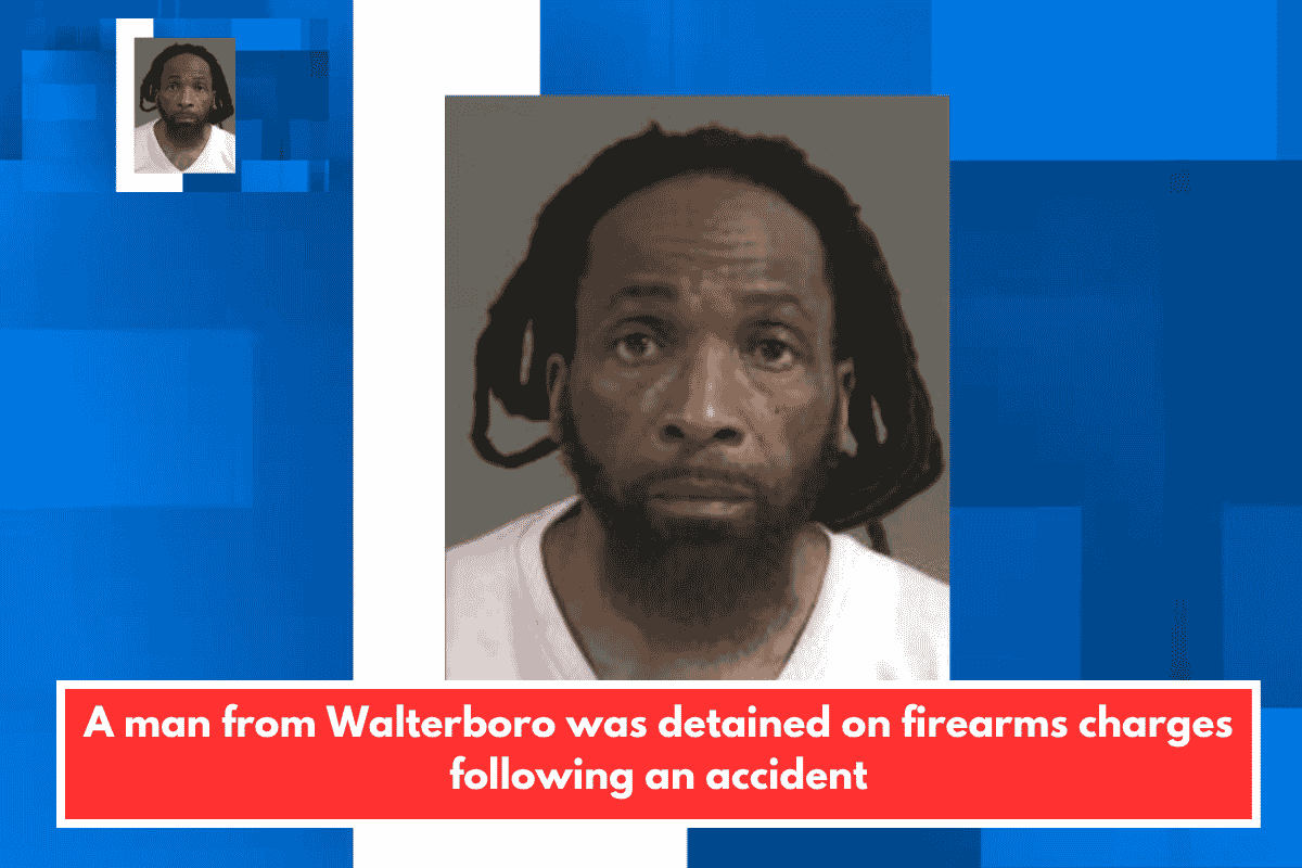 A man from Walterboro was detained on firearms charges following an accident