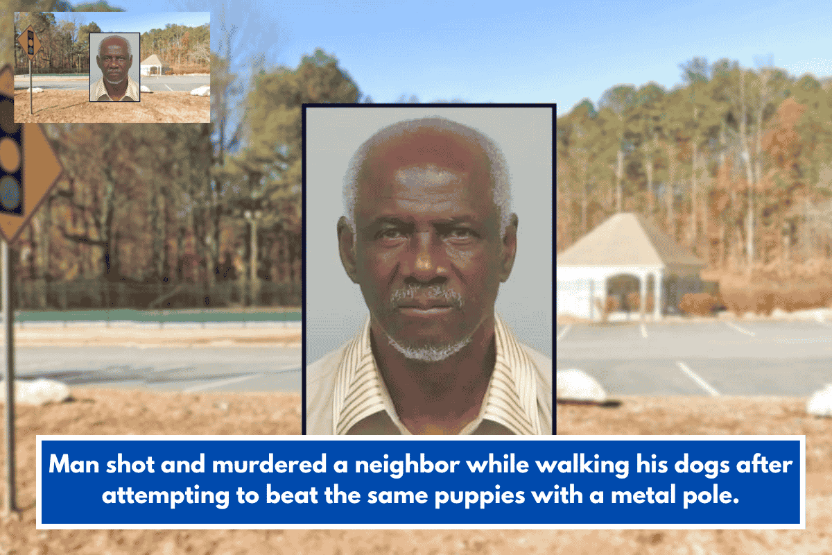 Man shot and murdered a neighbor while walking his dogs after attempting to beat the same puppies with a metal pole.