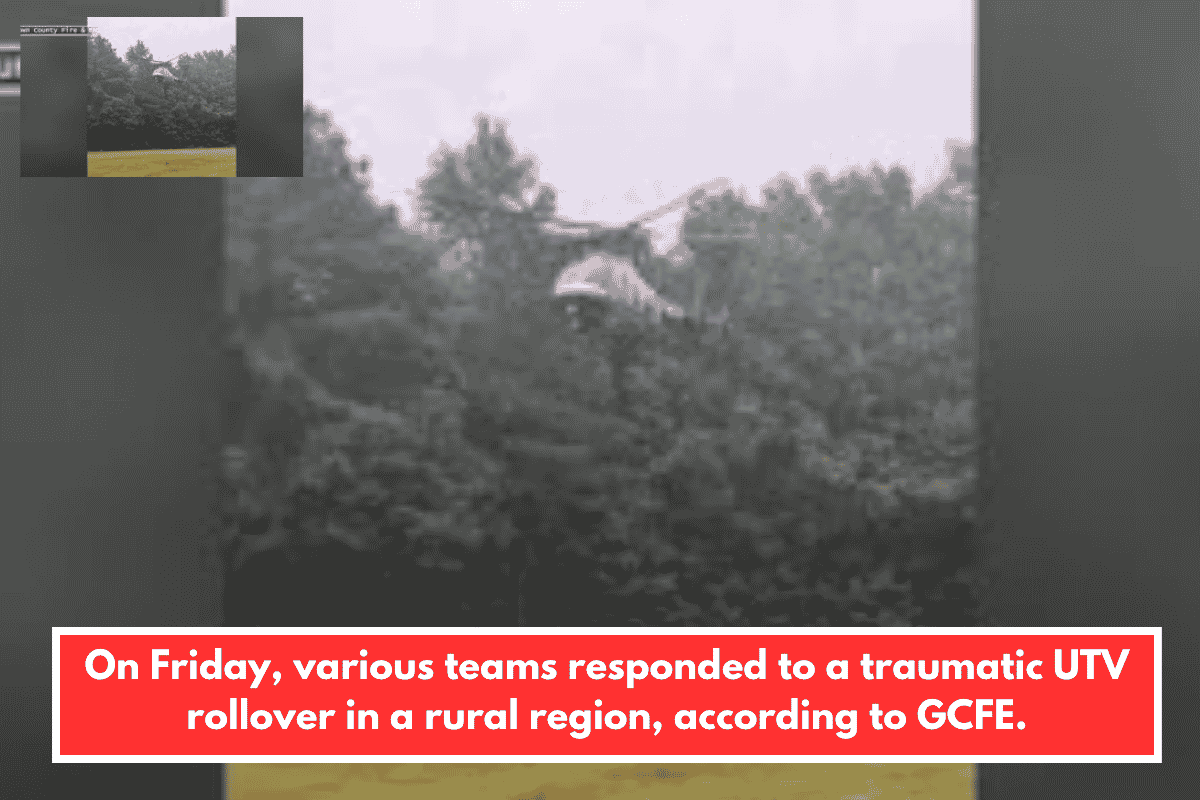 On Friday, various teams responded to a traumatic UTV rollover in a rural region, according to GCFE.