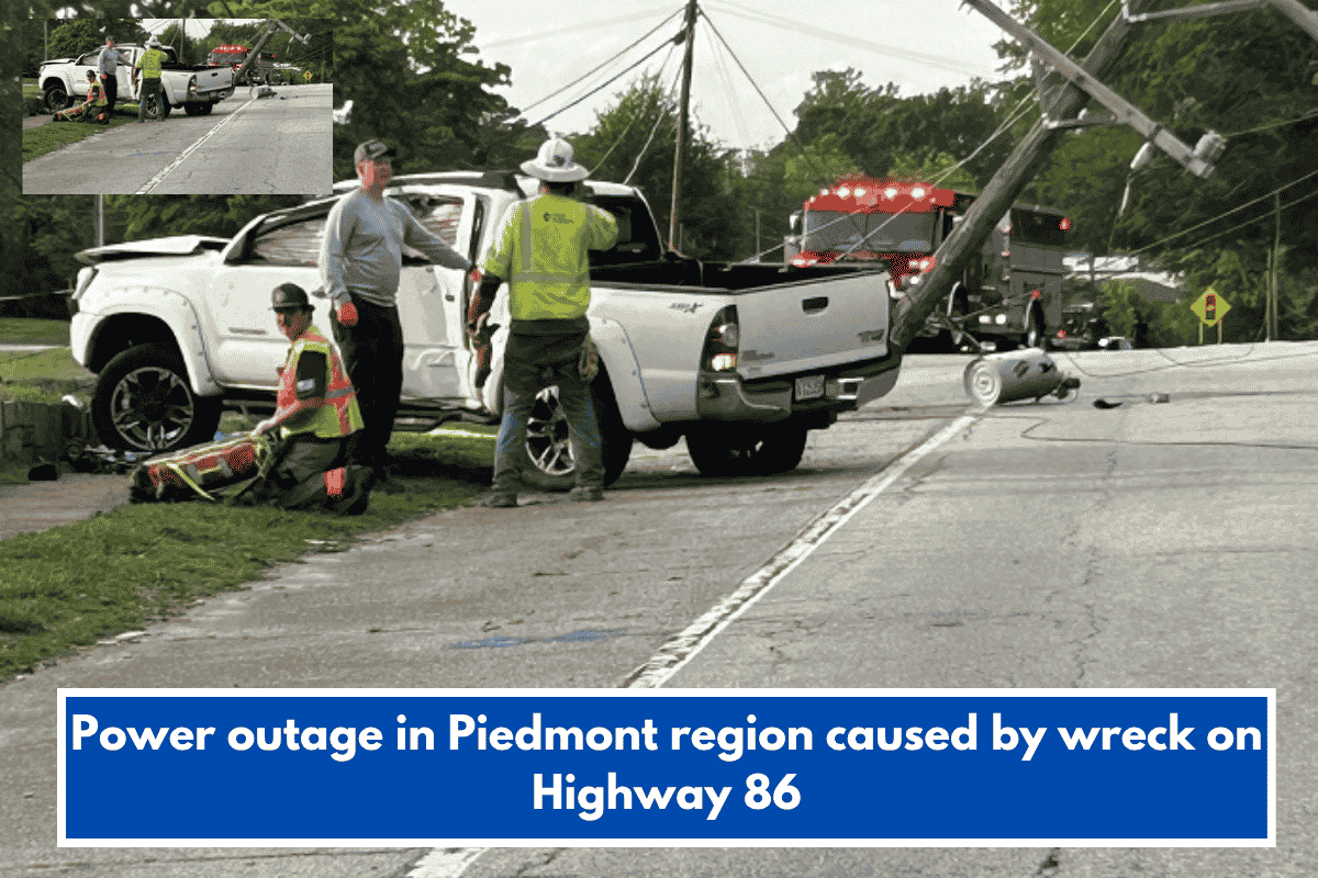 Power outage in Piedmont region caused by wreck on Highway 86