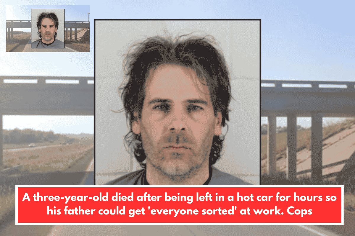 A three-year-old died after being left in a hot car for hours so his father could get 'everyone sorted' at work. Cops