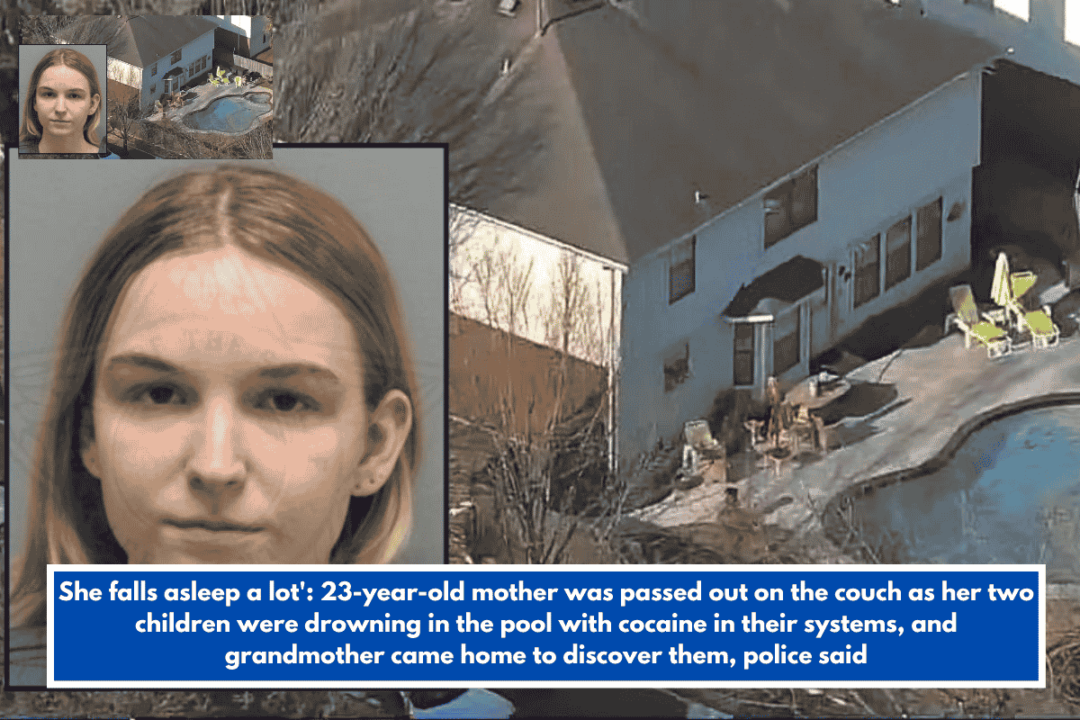 She falls asleep a lot': 23-year-old mother was passed out on the couch as her two children were drowning in the pool with cocaine in their systems, and grandmother came home to discover them, police said