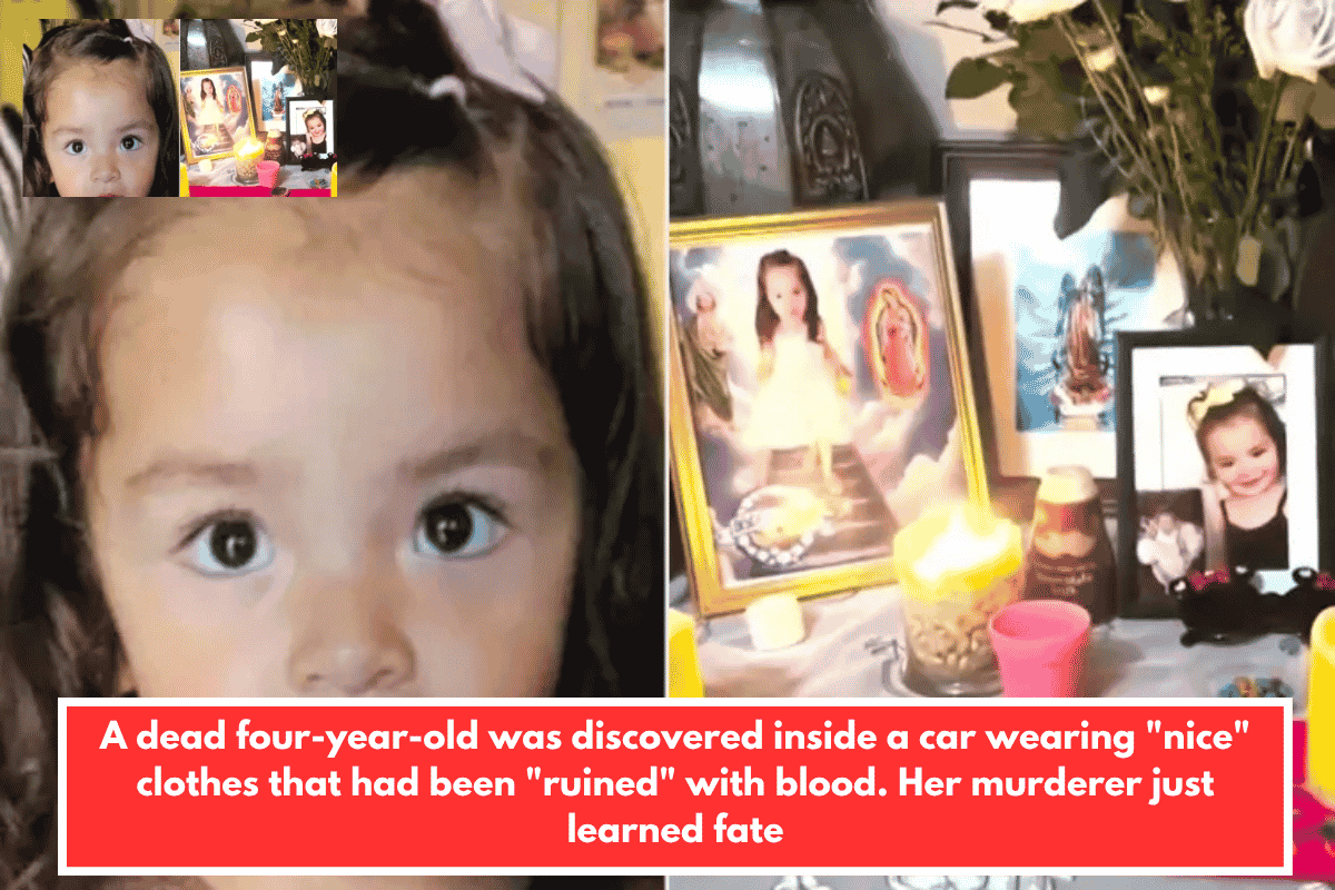 A dead four-year-old was discovered inside a car wearing "nice" clothes that had been "ruined" with blood. Her murderer just learned fate