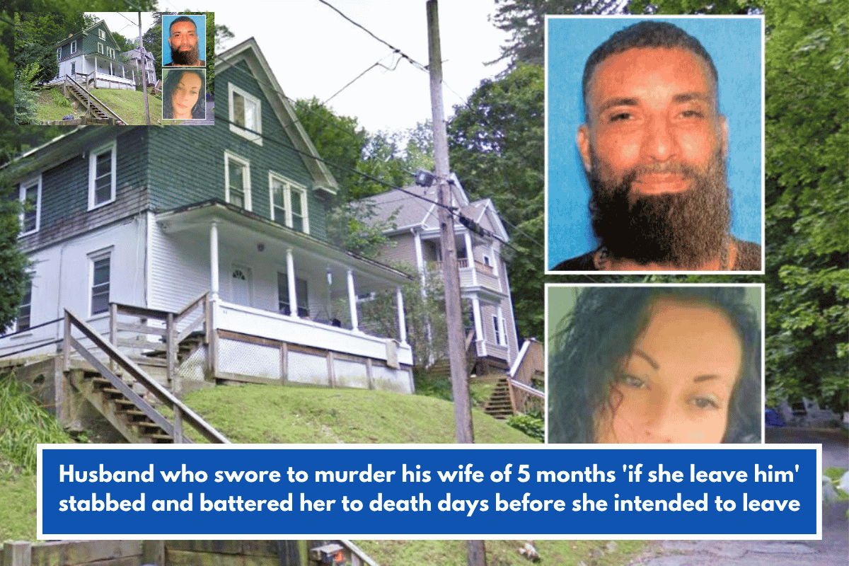 Husband who swore to murder his wife of 5 months 'if she leave him' stabbed and battered her to death days before she intended to leave