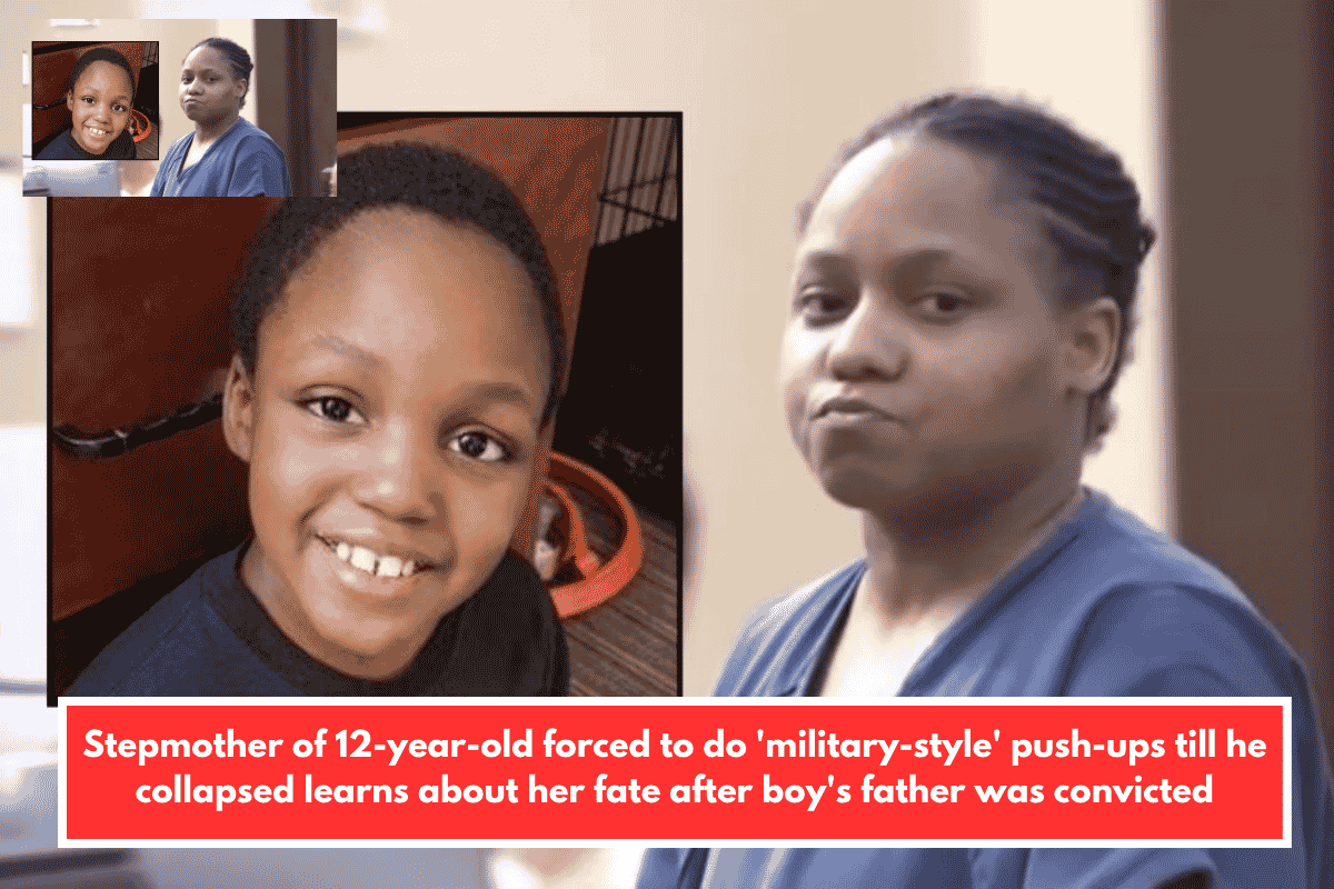 Stepmother of 12-year-old forced to do 'military-style' push-ups till he collapsed learns about her fate after boy's father was convicted