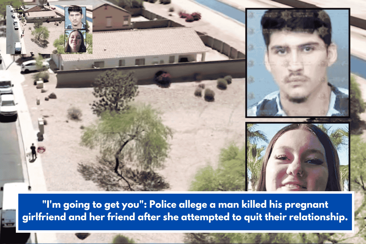 "I'm going to get you": Police allege a man killed his pregnant girlfriend and her friend after she attempted to quit their relationship.