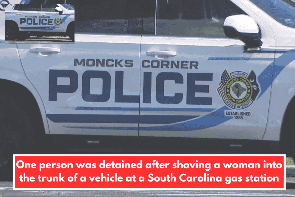 One person was detained after shoving a woman into the trunk of a vehicle at a South Carolina gas station