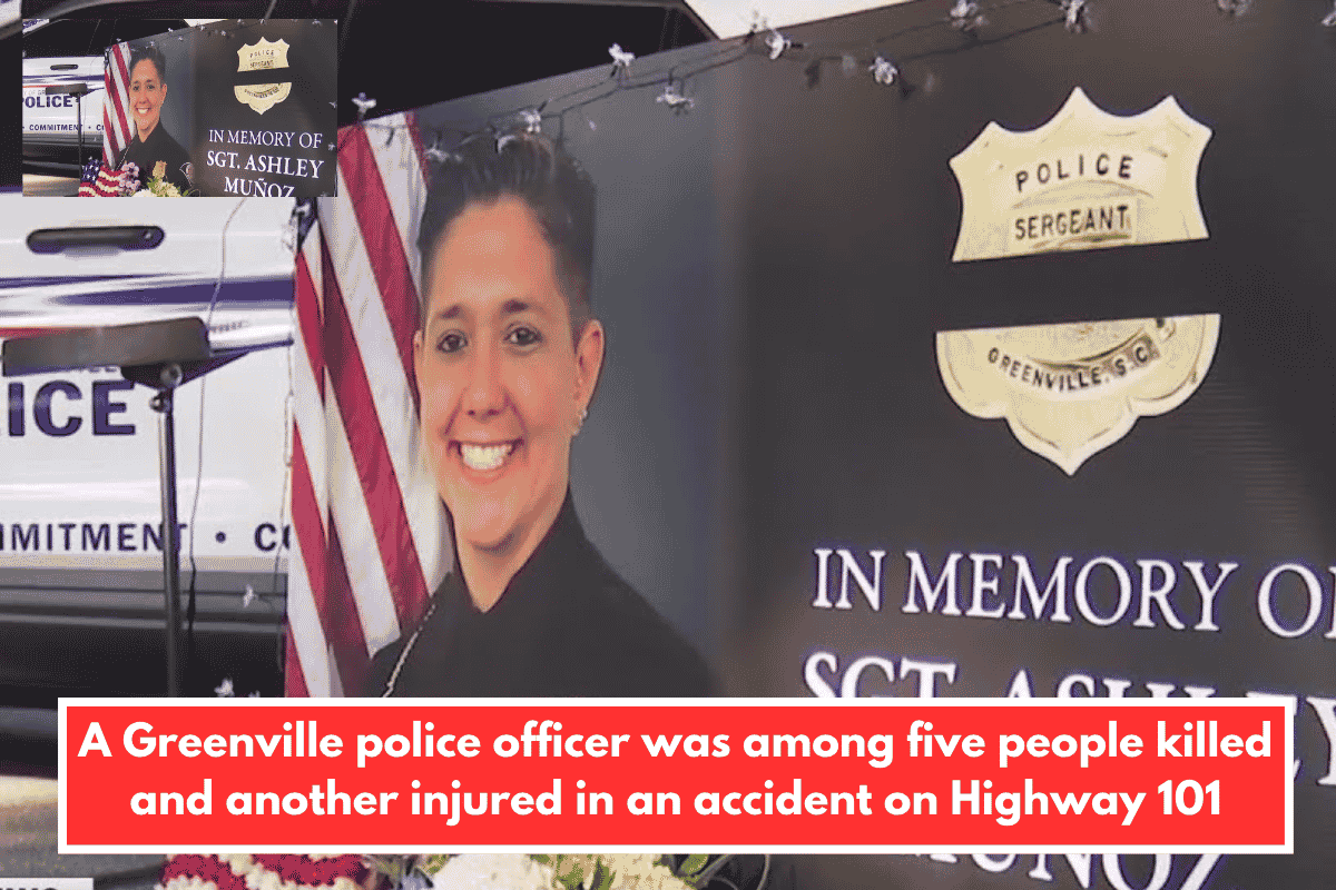 A Greenville police officer was among five people killed and another injured in an accident on Highway 101