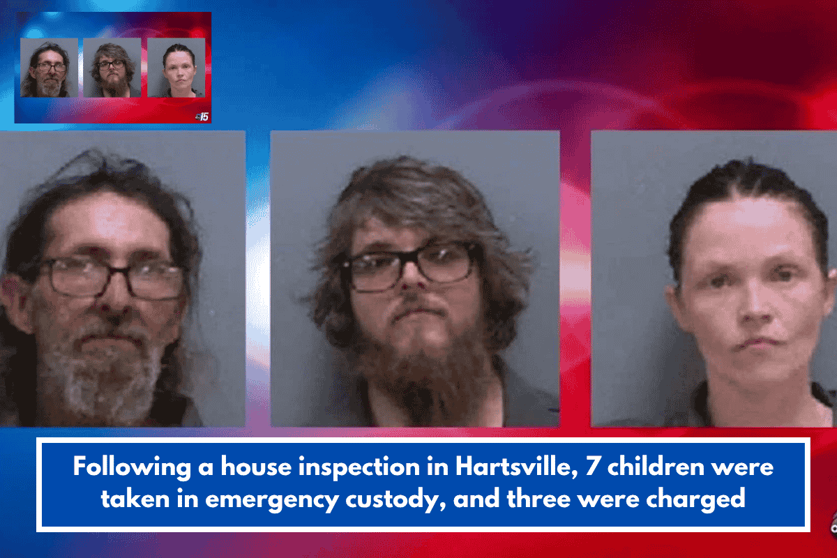 Following a house inspection in Hartsville, 7 children were taken in emergency custody, and three were charged