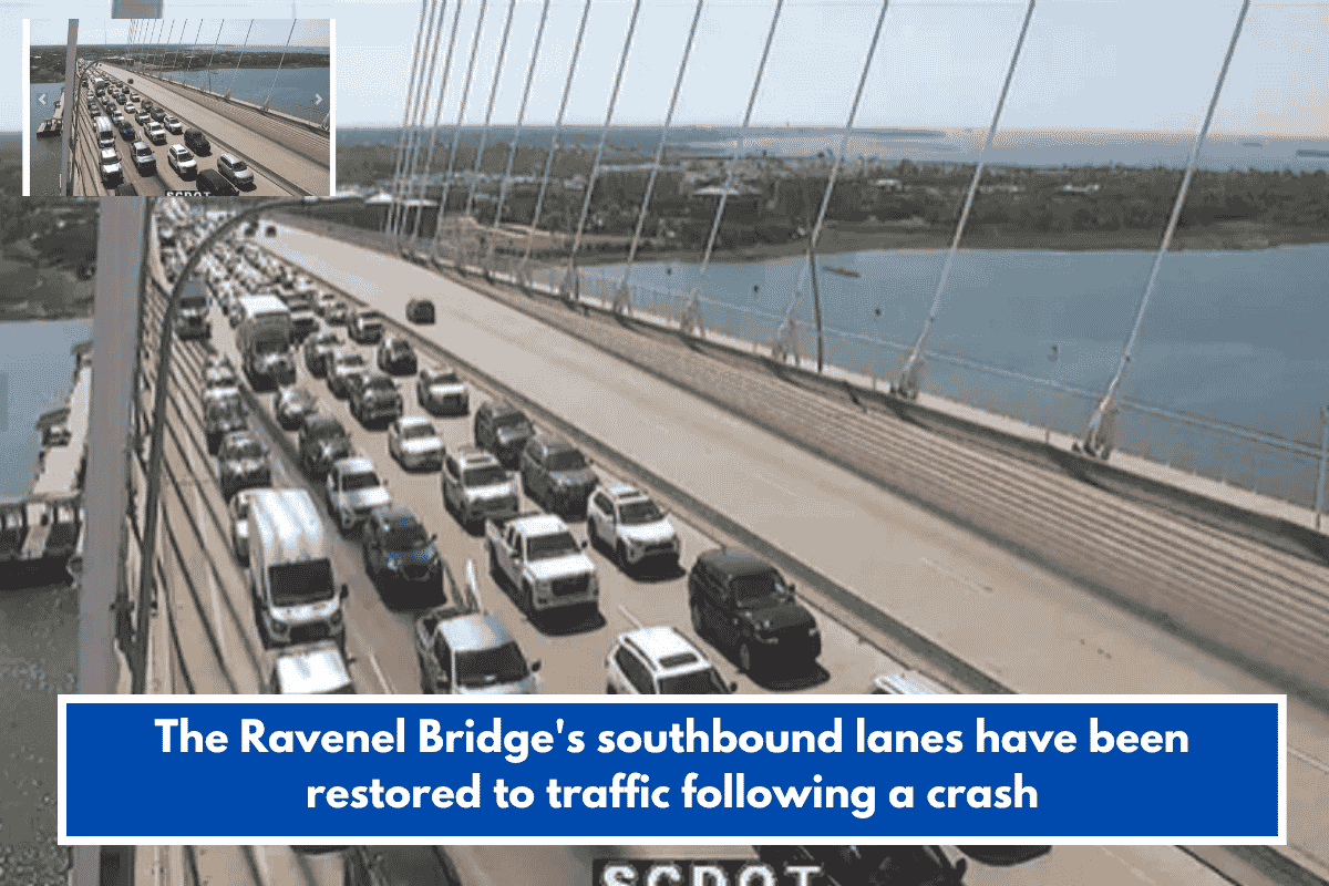 The Ravenel Bridge's southbound lanes have been restored to traffic following a crash