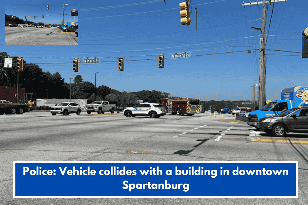 Police: Vehicle collides with a building in downtown Spartanburg