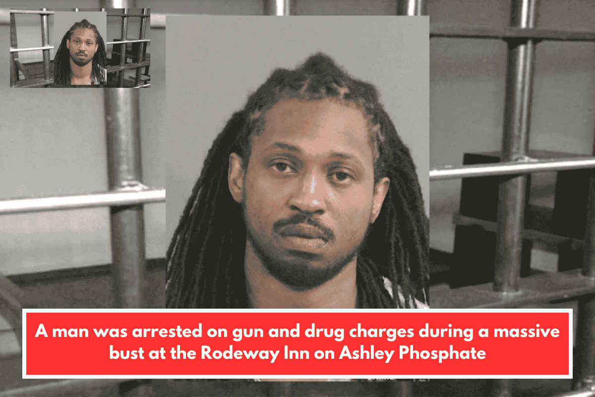 A man was arrested on gun and drug charges during a massive bust at the Rodeway Inn on Ashley Phosphate